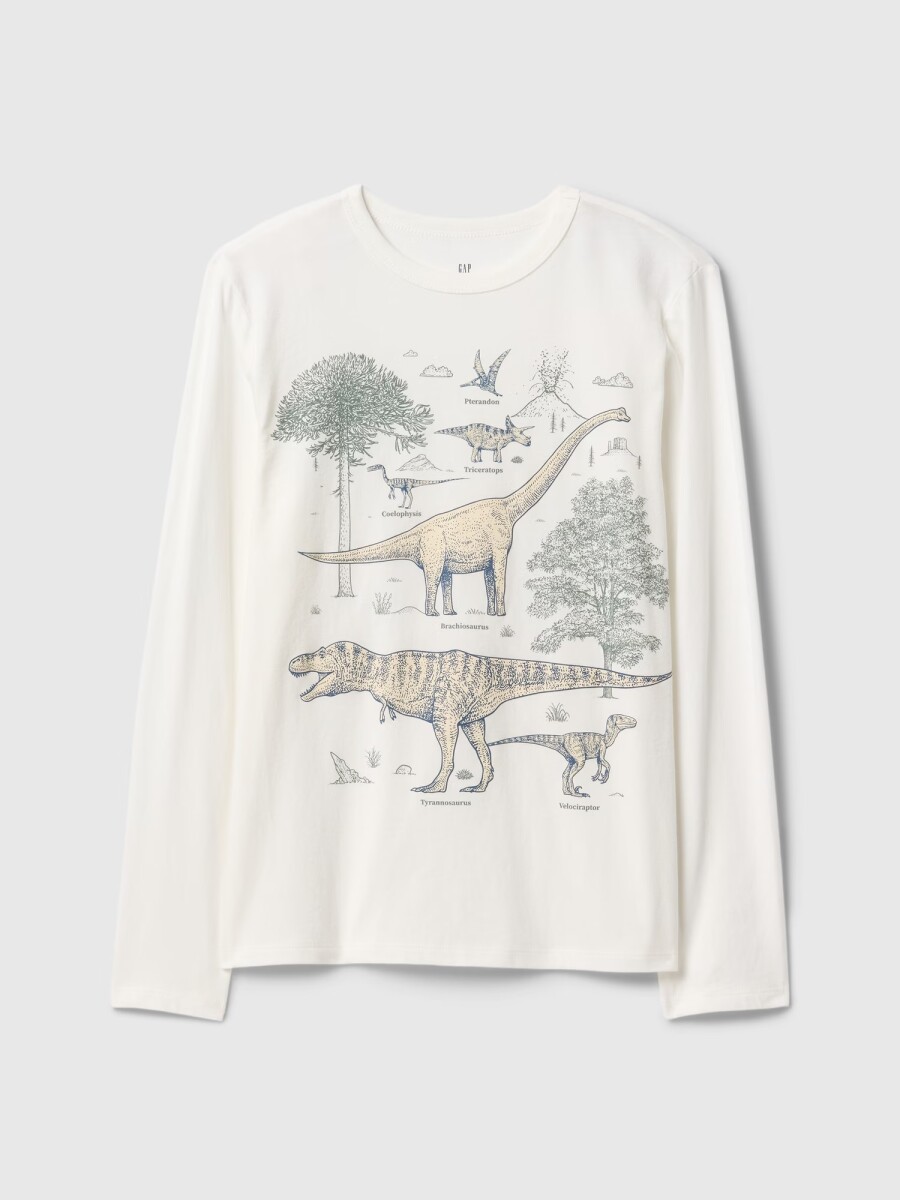 Remera Gràfico Manga Larga Niño - Dinosaur 