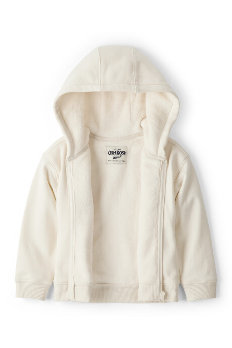 Campera de algodón, con forro polar y logo Sin color