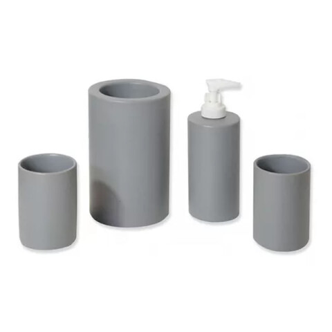 [OUTLET] Set para Baño de Cerámica Lisp Gris 4 Piezas [OUTLET] Set para Baño de Cerámica Lisp Gris 4 Piezas