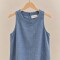 Musculosa Pat Lino Azul Melange