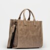 Cartera de Mano Capri En Cuero Liso Taupe