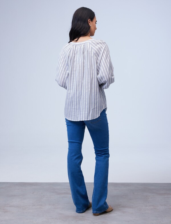 Blusa Bordada AZUL/MULTI
