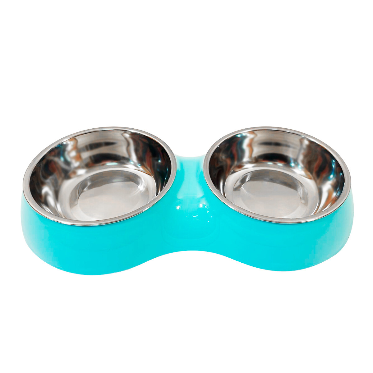 Comedero Doble Para Mascotas Bowl Bebedero Perros Gatos - Color celeste 