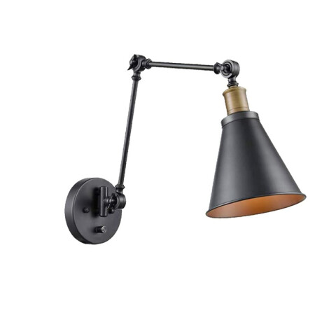 Lámpara de pared metálica negra E27 Ø185x280mm IX9258