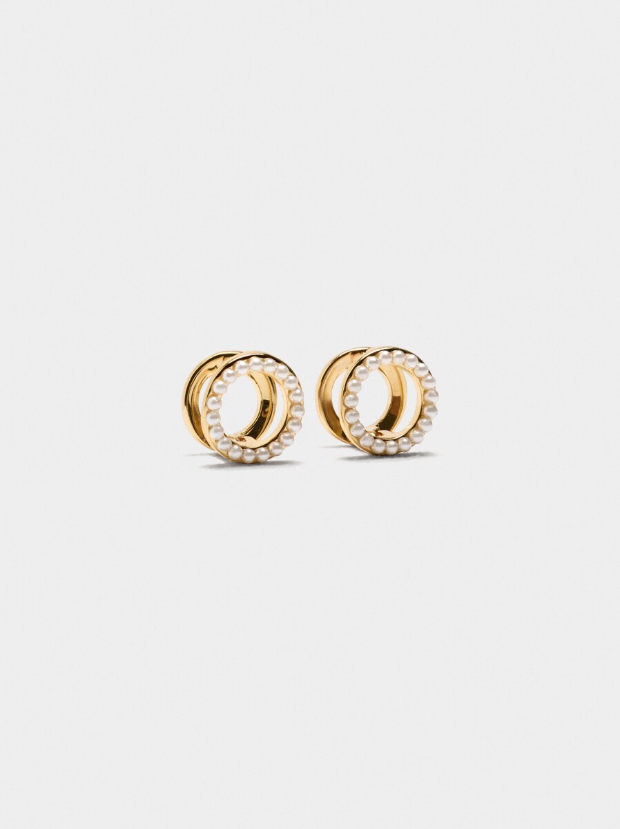 Aros Con Perlas - dorado 