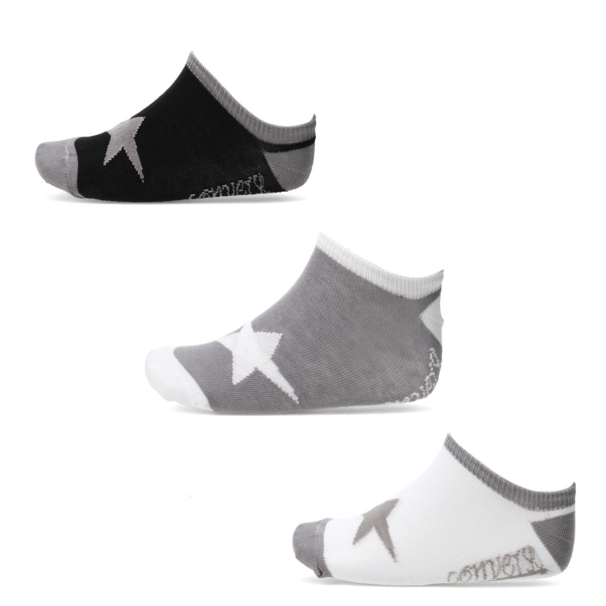 Medias Unisex Converse x2 Chuck Taylor - Negro - Gris - Blanco 