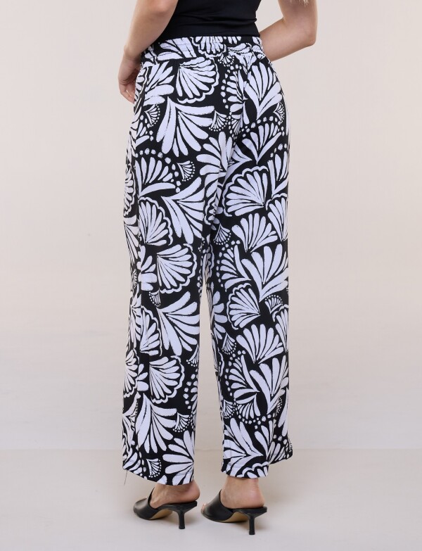 Pantalon Pull On Printed BLANCO/NEGRO