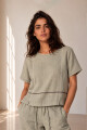 BLUSA LINO CRUZ BEIGE