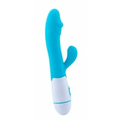 Vibrador Con Doble Estímulo Desing A Pila Celeste