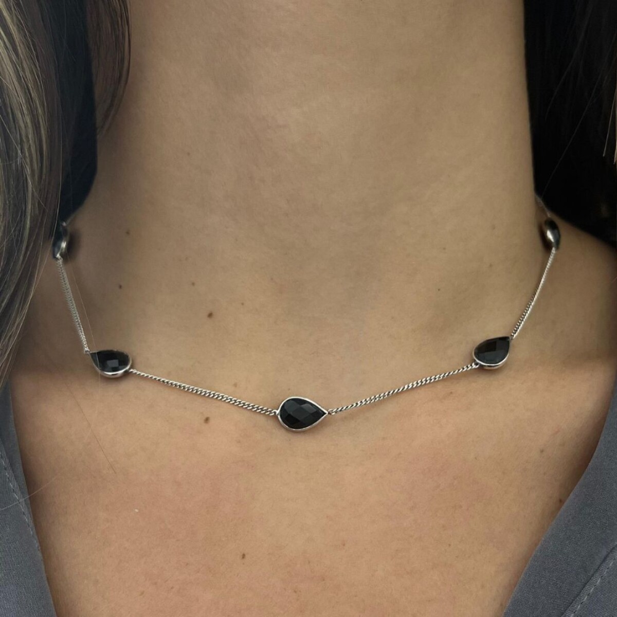 Collar Maldivas Onix - Plata 
