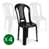 Pack 4 Sillas Plastico Negra Mor Reforzada 140 Kg Apilable Pack 4 Sillas Plastico Negra Mor Reforzada 140 Kg Apilable