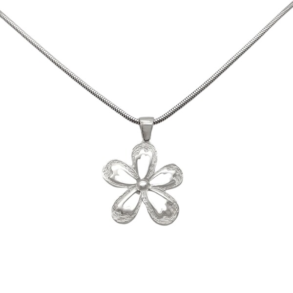 Dije Colgante Flor-Plata 925-Sin Piedra-CP3249 sinpiedra