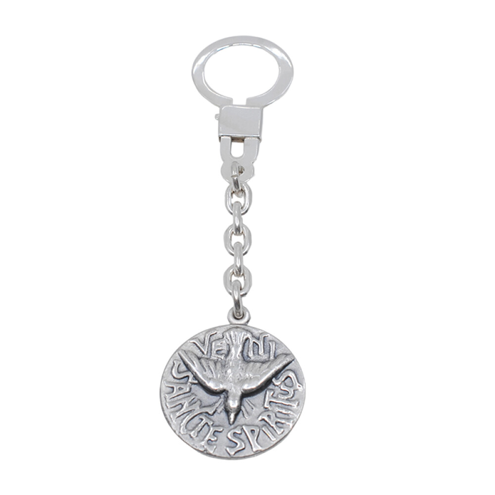 Llavero Plata 925 Medalla Espíritu Santo Llavero Plata 925 Medalla Espíritu Santo