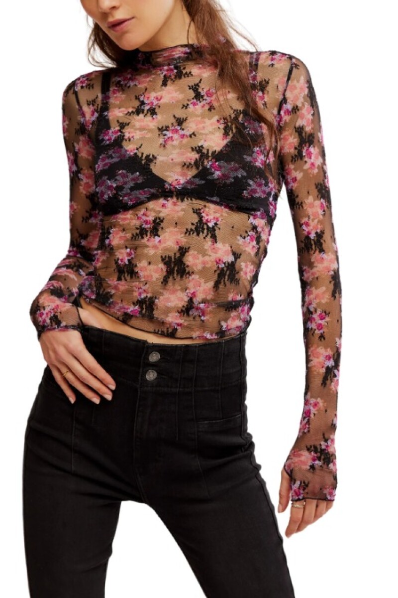 TOP ESTAMPADO LADY LUX Negro