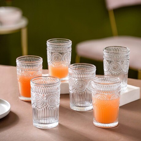 Juego De 6 Vasos Vidrio Largo Sun 350ML Juego De 6 Vasos Vidrio Largo Sun 350ML