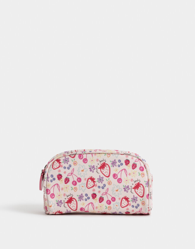 Porta Cosméticos Estampados Porta Cosméticos Cuerina Frutas - Blanco Crudo