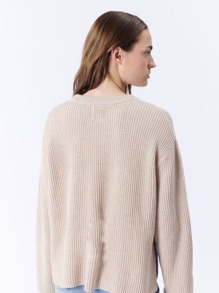 Buzo Punto Ingles Beige Melange
