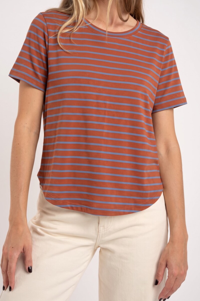 Remera Rayada Ladrillo