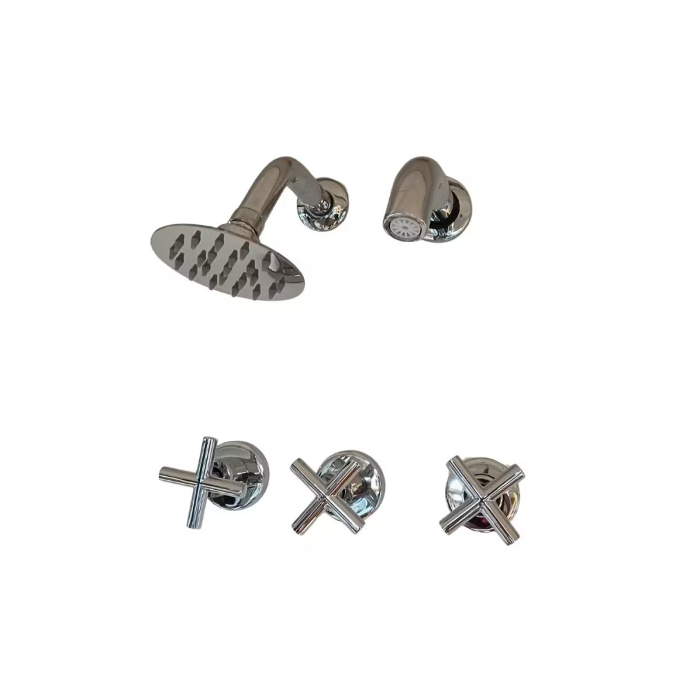 Grifería de ducha bimando Kiev cromado brillante Grifería De Ducha Bimando Kiev Cromado Brillante