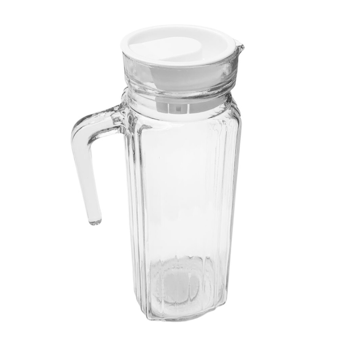 JARRA VIDRIO LABRADO TAPA PLÁSTICA 1000ML 8.2X8.2XG23.5CM 