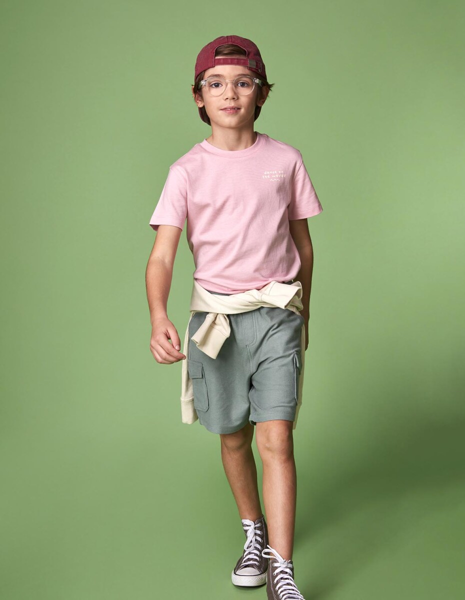 Camiseta Print Cocodrilo - Rosa 