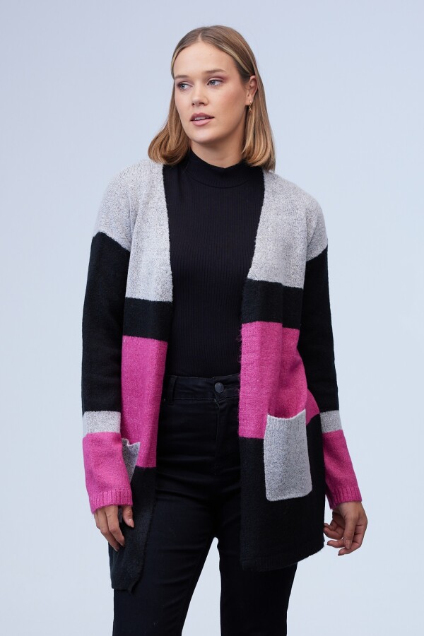 Cardigan Colorblock MULTI/GRIS