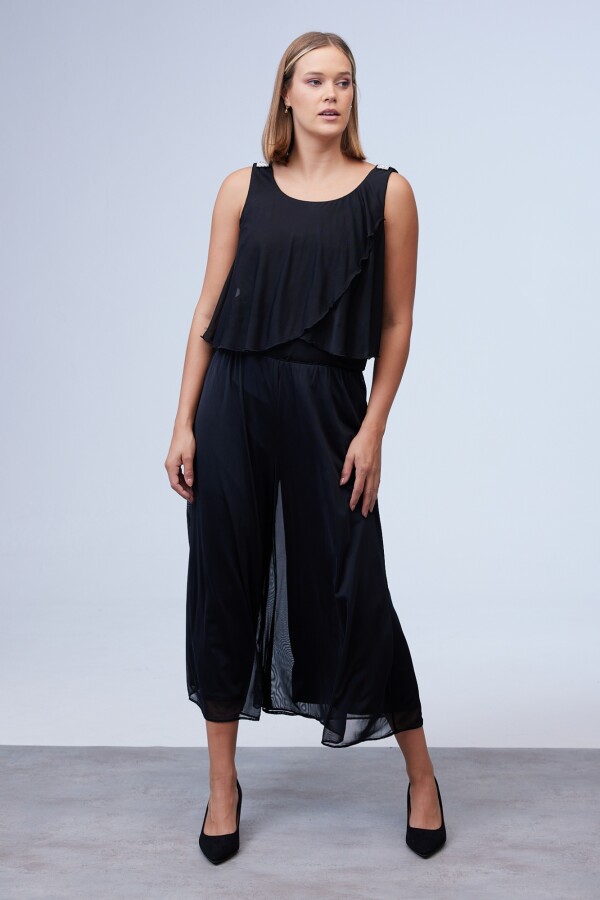 Pantalon Crop Gasa NEGRO