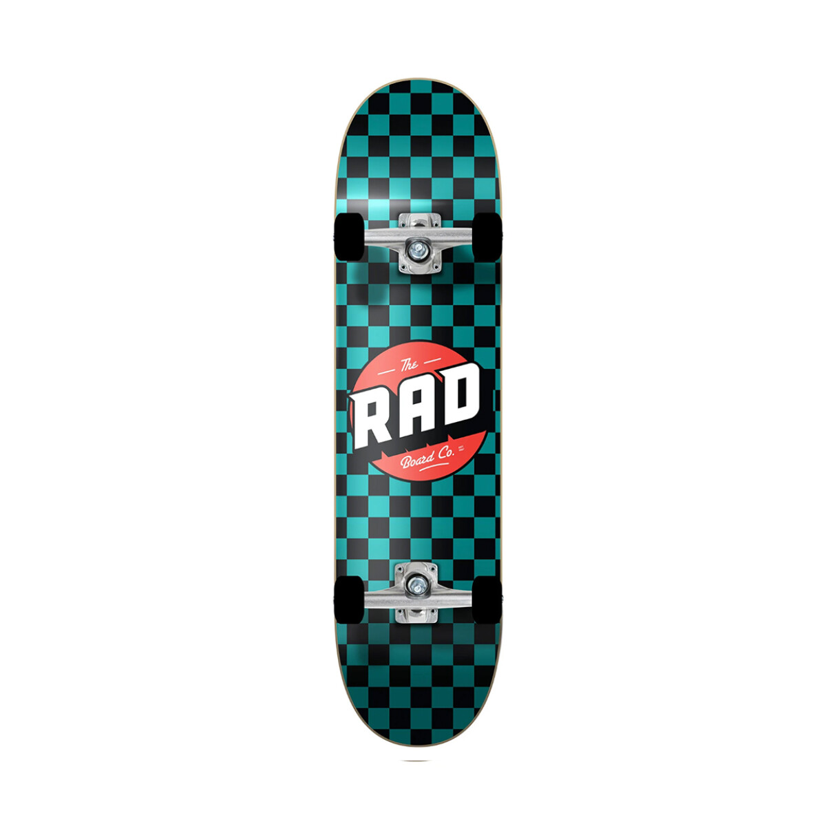 Skate Completo RAD Checkers 7.25" - Black/Teal 