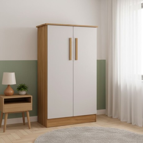 ZAPATERA 2 PUERTAS ORGANIZADOR CON ESTANTES INTERNOS COLOR MADERA