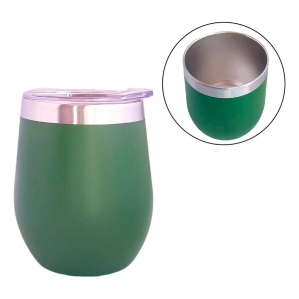 Mate Vaso Térmico 230ml Con Tapa Acero Inoxidable Calidad Color Variante Verde