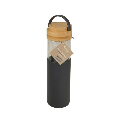 BOTELLA C/TAPA 550ML BAMBU-Y-VIDRIO GRIS 6BAV024