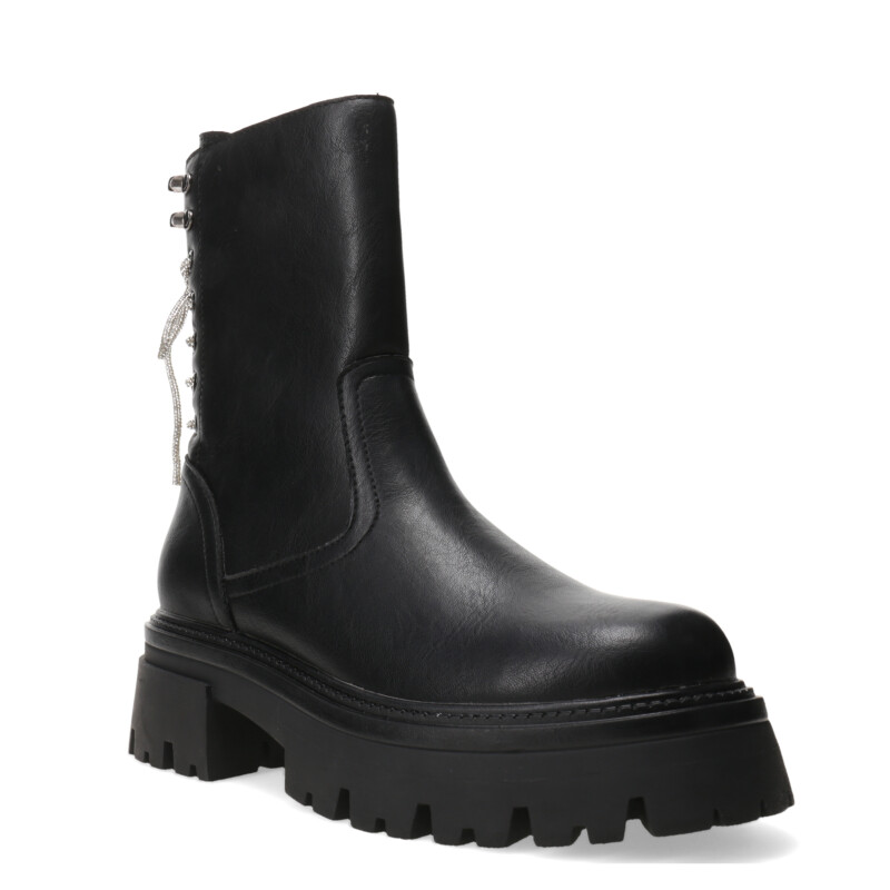 Bota de Mujer Miss Carol GIULIO con cordones strass Negro