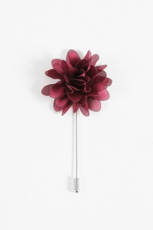 Prendedor flor tela bordo