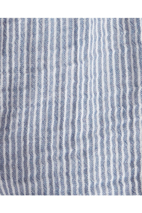 Set dos piezas de gasa de algodón orgánico, short y camisa, diseño a rayas azules Sin color