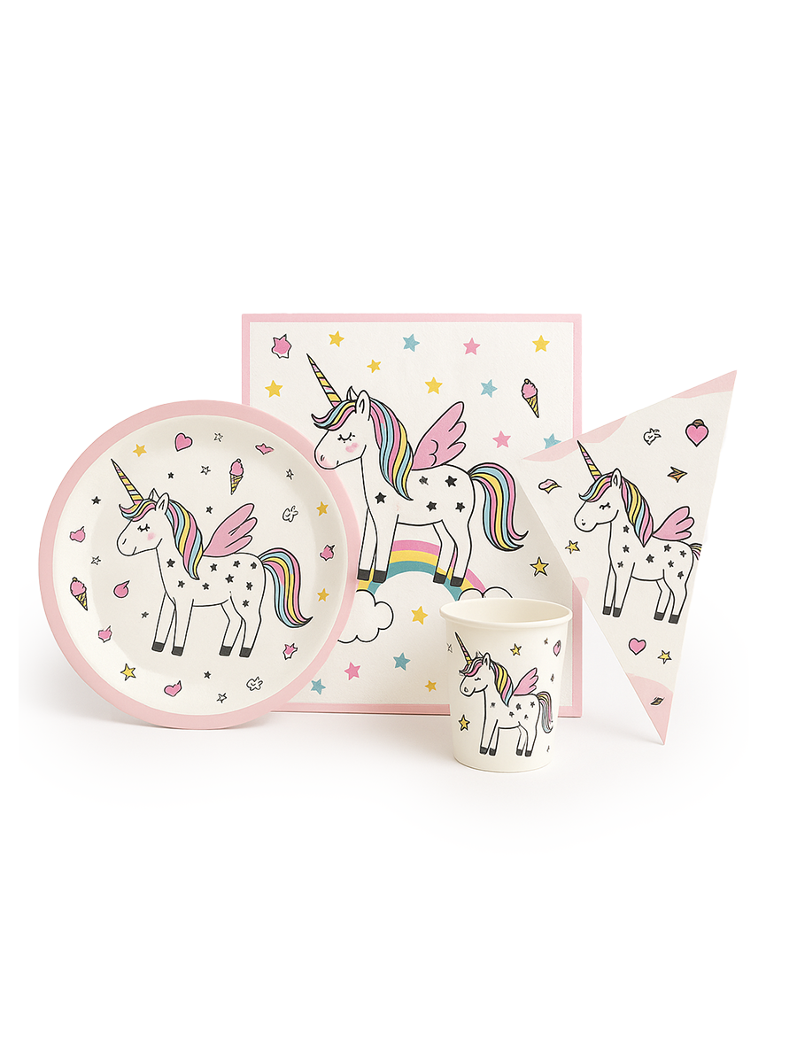 PARTY SET UNICORNIO COMPLETO - ROSADO 