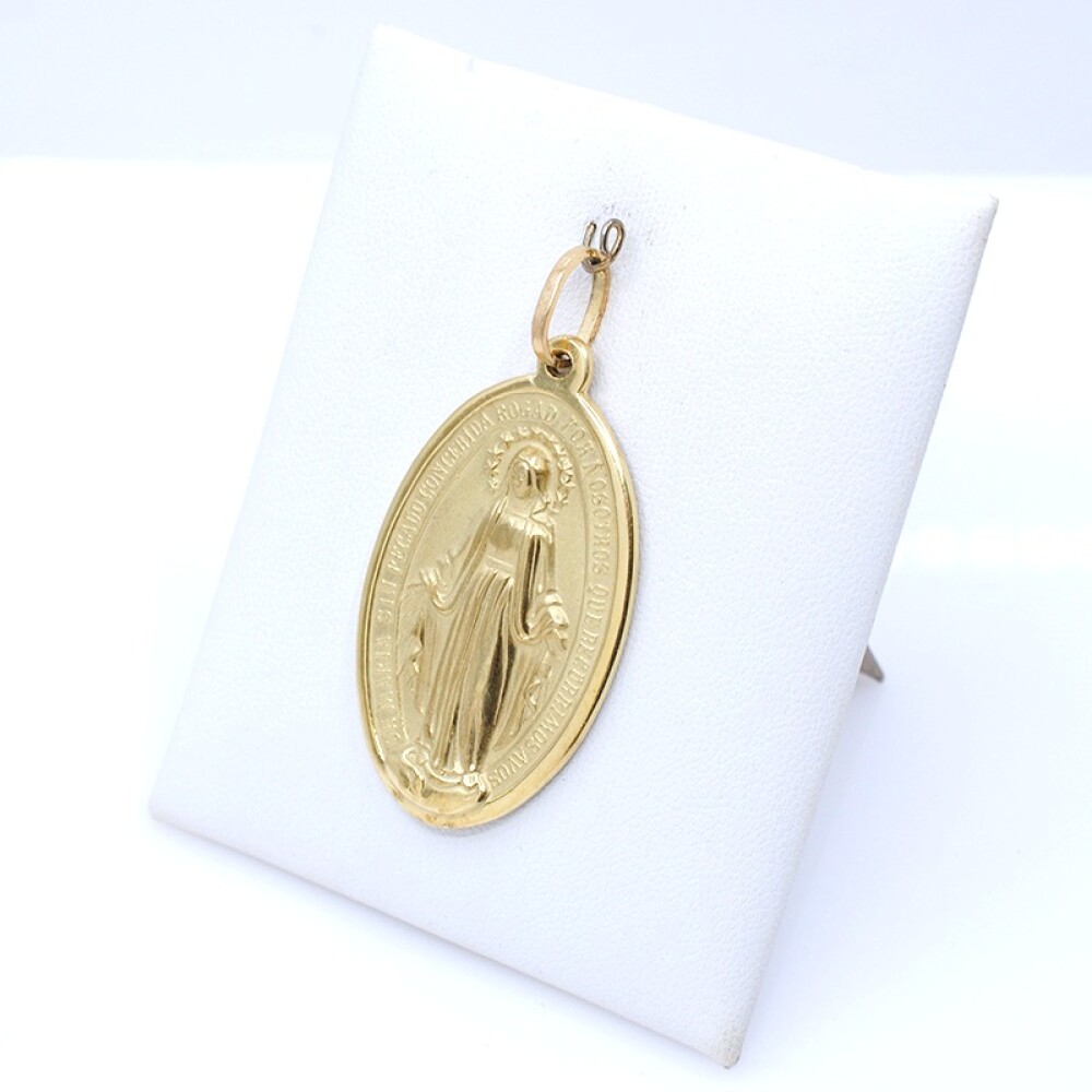 Medalla oro 18k virgen milagrosa 4,2 cm x 2,5 cm Medalla oro 18k virgen milagrosa 4,2 cm x 2,5 cm