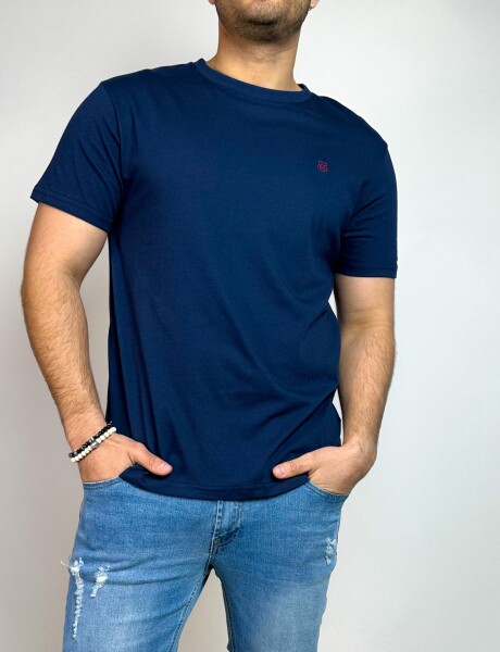 T-shirt lisa con logo bordado Tao Azul