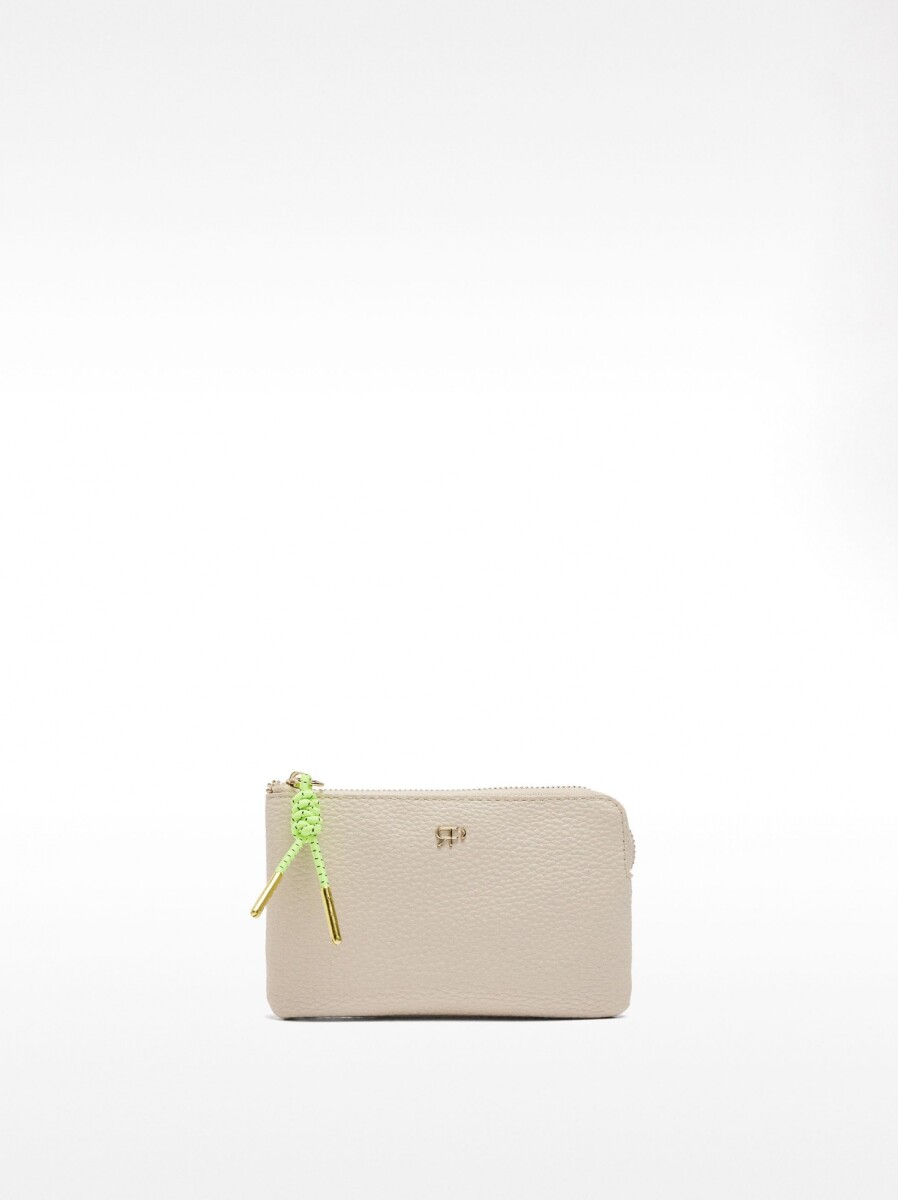 Bolso Para Monedas Con Textura - crudo 