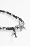 Collar choker cordón dije estrella plateado