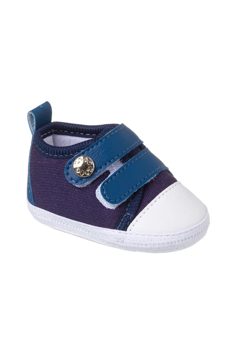 Tenis Con Dos Velcros Bebe Azul