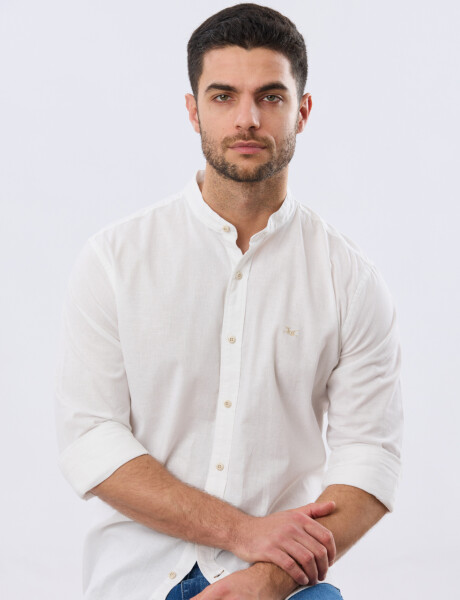 CAMISA LINO CUELLO MAO Blanco