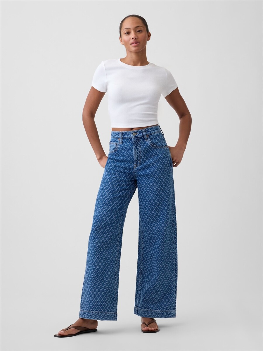 Jean Wide Leg Mujer - Medium Wash 