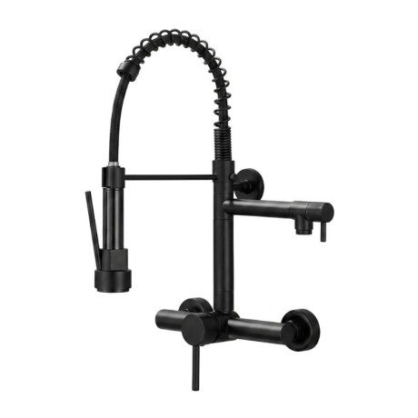 MEZCLADORA DE PARED PARA COCINA DOBLE PICO CHEF - NEGRA MEZCLADORA DE PARED PARA COCINA DOBLE PICO CHEF - NEGRA