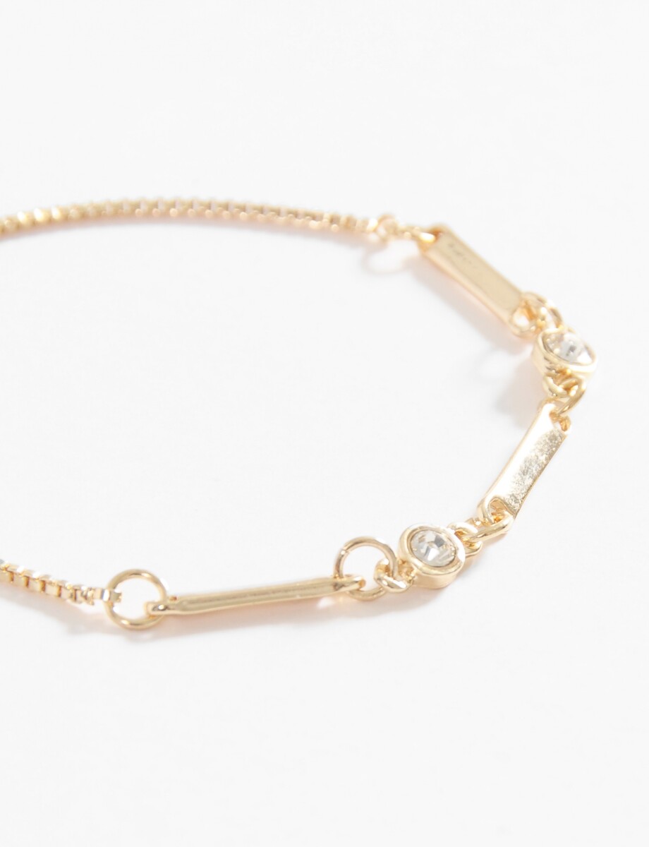 Pulsera strass ajustable - dorado 