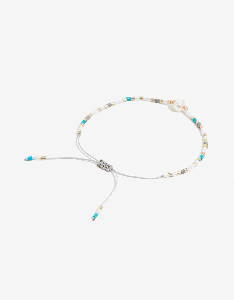 Pulseras Flexibles Canutillos Pulsera Con Beads - Combinacion Multicolor