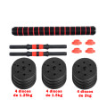 Mancuernas Set 3 En 1 Con Barra 20kg Azul