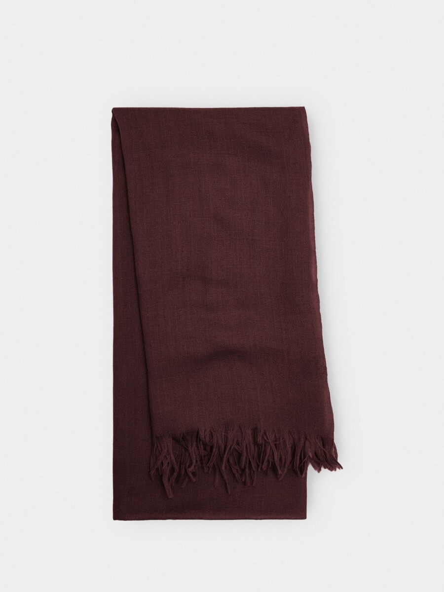 Pashmina De Lana Con Flecos burdeos
