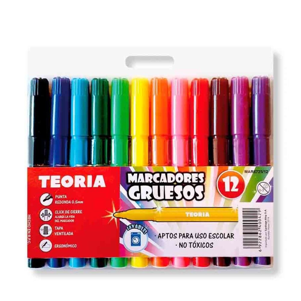 Marcadores Grueso x12 Teoría+ #Marcadores Grueso X 12 Teoría+