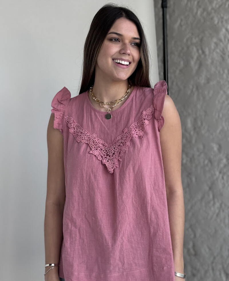 Blusa Aimé rosa viejo