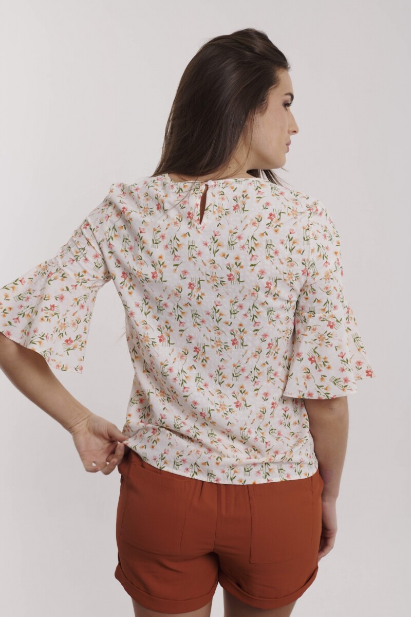 BLUSA LARISA ESTAMPADO FLORES ROSA